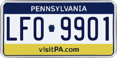 PA license plate LFO9901