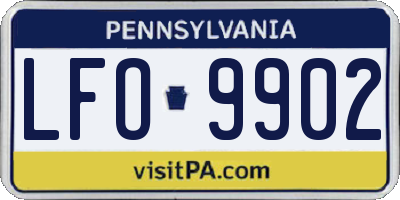 PA license plate LFO9902