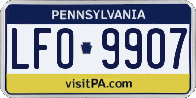 PA license plate LFO9907