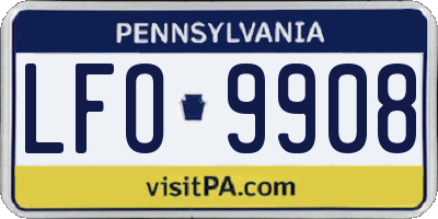 PA license plate LFO9908