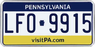 PA license plate LFO9915