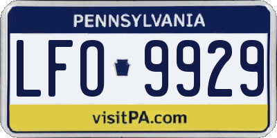 PA license plate LFO9929