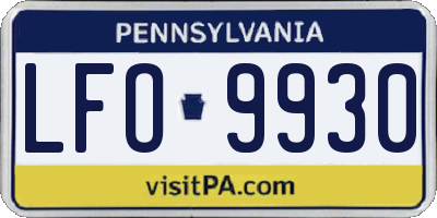 PA license plate LFO9930