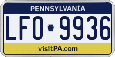 PA license plate LFO9936