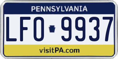 PA license plate LFO9937