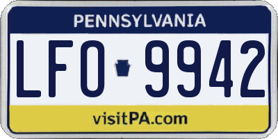 PA license plate LFO9942