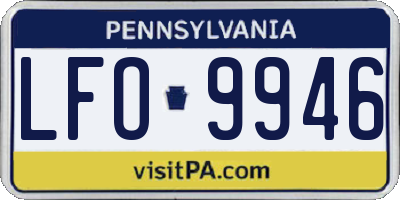 PA license plate LFO9946
