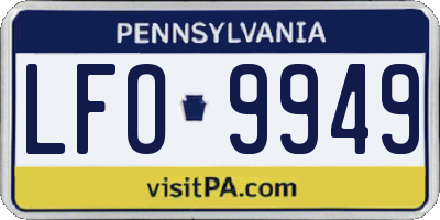 PA license plate LFO9949