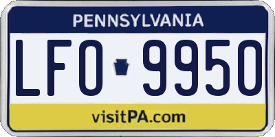 PA license plate LFO9950