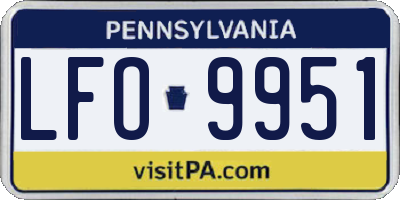 PA license plate LFO9951