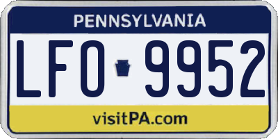 PA license plate LFO9952
