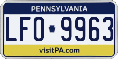 PA license plate LFO9963