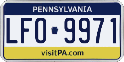 PA license plate LFO9971