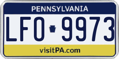 PA license plate LFO9973