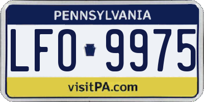 PA license plate LFO9975