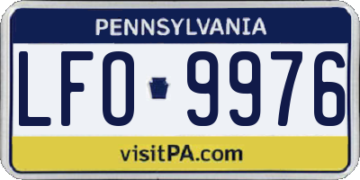 PA license plate LFO9976