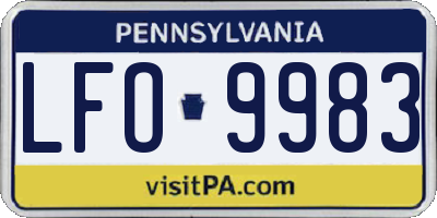 PA license plate LFO9983
