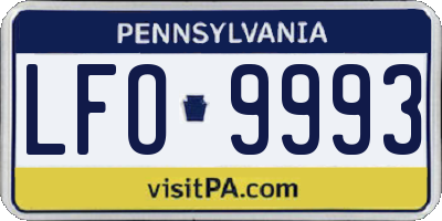 PA license plate LFO9993