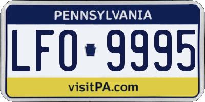 PA license plate LFO9995