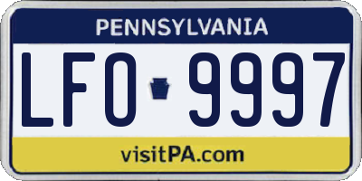 PA license plate LFO9997