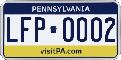 PA license plate LFP0002