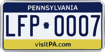 PA license plate LFP0007