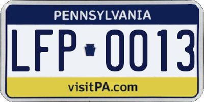 PA license plate LFP0013