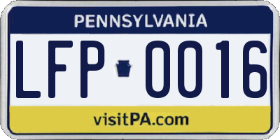 PA license plate LFP0016