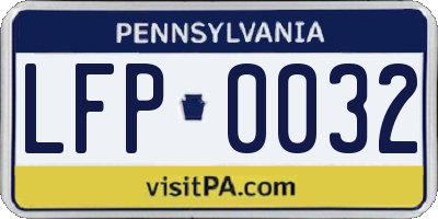 PA license plate LFP0032