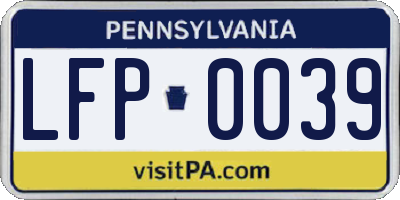 PA license plate LFP0039
