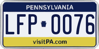 PA license plate LFP0076