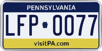 PA license plate LFP0077
