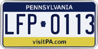 PA license plate LFP0113