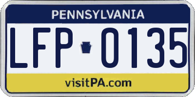 PA license plate LFP0135