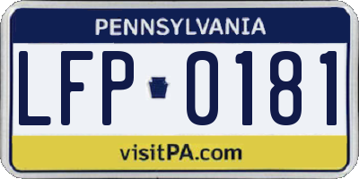 PA license plate LFP0181