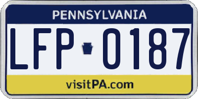 PA license plate LFP0187