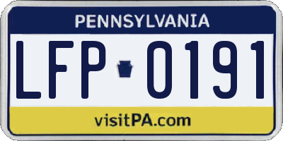 PA license plate LFP0191