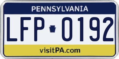 PA license plate LFP0192