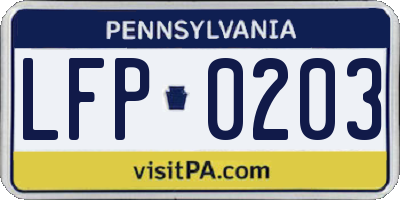 PA license plate LFP0203