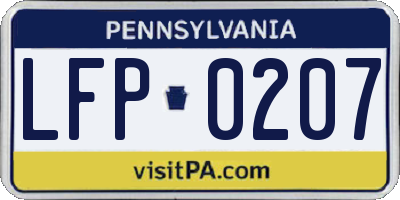 PA license plate LFP0207