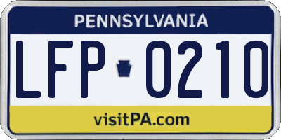 PA license plate LFP0210