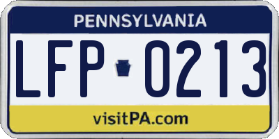 PA license plate LFP0213
