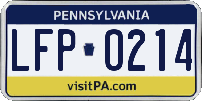 PA license plate LFP0214