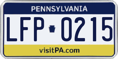 PA license plate LFP0215