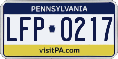 PA license plate LFP0217