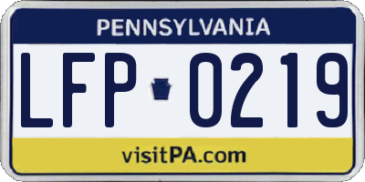 PA license plate LFP0219