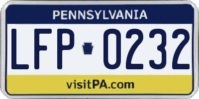 PA license plate LFP0232