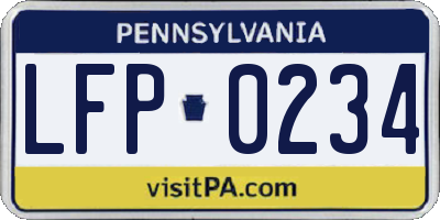 PA license plate LFP0234