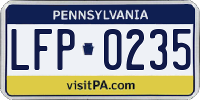 PA license plate LFP0235