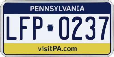 PA license plate LFP0237